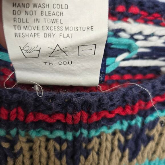 Woolrich Womens Vintage 90s Nordic Cottage Cabin Snow Colorful Knit Sweater S - Picture 8 of 10
